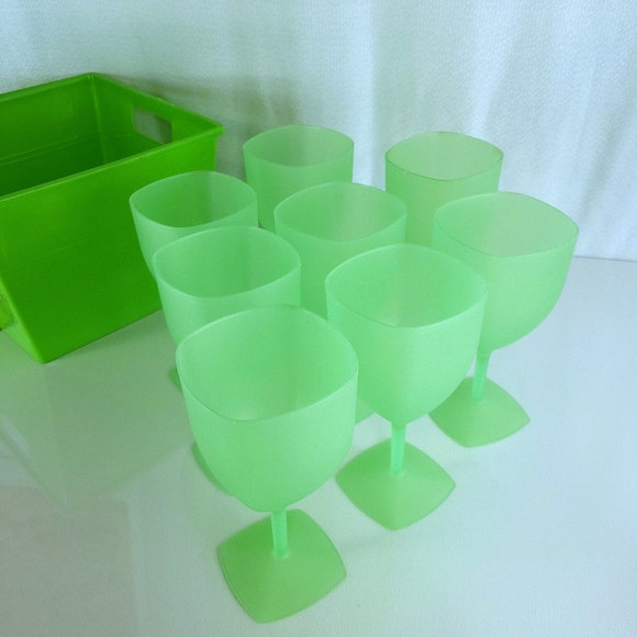 Frosty Mint Green Plastic Stemware - Picture 7 of 12